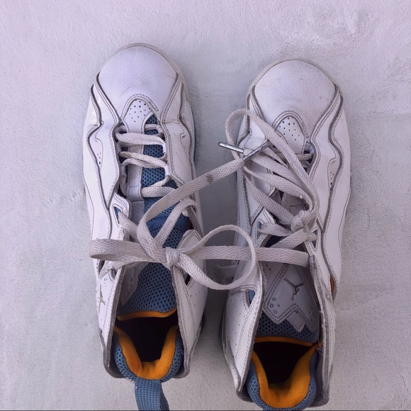 Air Jordan Sneakers True Flight Hightops Yellow Blue Y7 - Picture 3 of 7